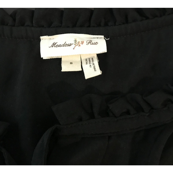 Anthropologie Meadow Rue Eleri Pleated Roll-Tab Sleeve Blouse - Size Small - Picture 6 of 12